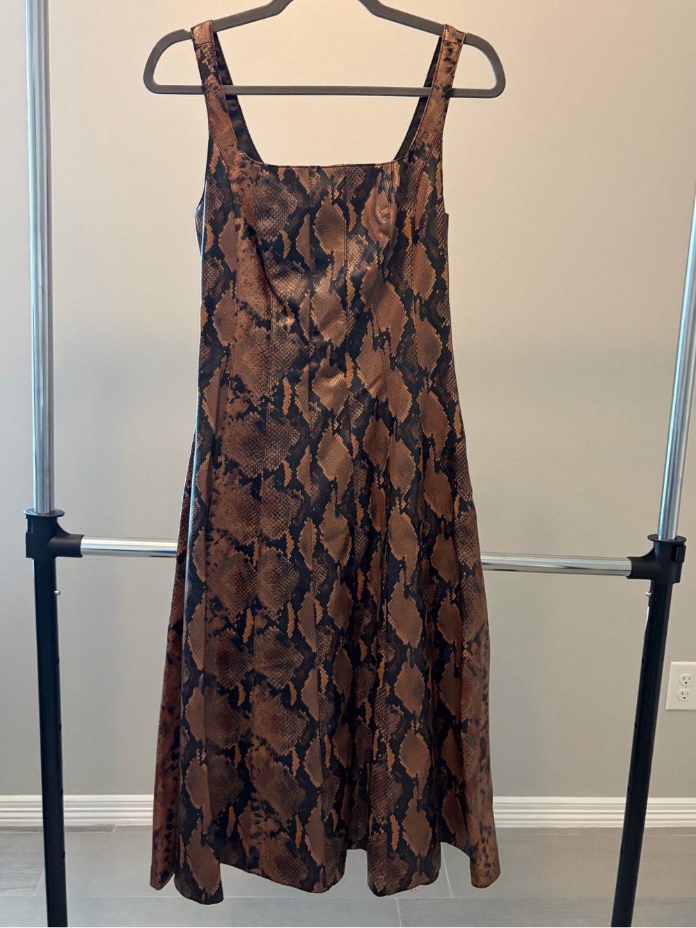 7 for all mankind faux leather midi dress